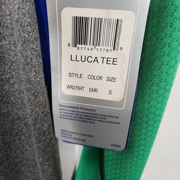 Asics Men's Long Sleeve Running Shirt Top Green Gray Athletic Activewear - Small - Picture 5 of 8